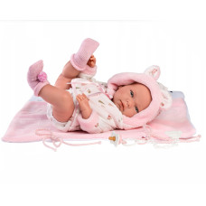 Испанская Виниловая Кукла Ллоренс Новорождённый Пупс Девочка Люсия 40 см с Соской и Пледом LLorens