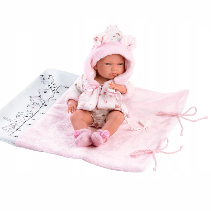 Испанская Виниловая Кукла Ллоренс Новорождённый Пупс Девочка Люсия 40 см с Соской и Пледом LLorens