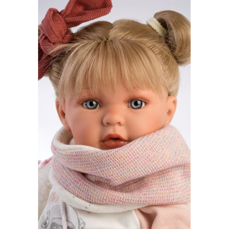 Кукла Llorens Плачущая Большая 42 см Испанская Виниловая Кукла Звуковая с Хвостиками