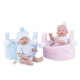 Испанская Виниловая Кукла Пупс Marina & Pau Новорождённый Мальчик Азур в Плетенной Корзинке Cesta 21 см