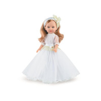 Большая Испанская Виниловая Кукла Блондинка Marina & Pau Девочка Comunion с Волосами в Пышном Платье 40 см