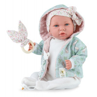 Испанская Винил Силиконовая Кукла Marina & Pau Новорождённый Большой Пупс с Погремушкой Ane Rabbit 45 см в Коробке