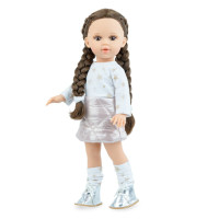 Испанская Виниловая Кукла Marina & Pau Девочка с Длинными Волосами Шатенка Marina Star в Коробке 40 см