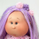 Іспанська Вінілова Лялька Міа Шарнірна Дівчинка Mia Glitter з Фіолетовим Волоссям Nines d`Onil 30 см