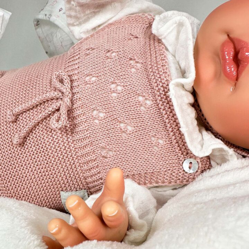 Испанская Кукла Реборн Винил Силиконовый Новорождённый Пупс Премиум 3D Роспись Nines d'Onil Sandra Pink 48 см