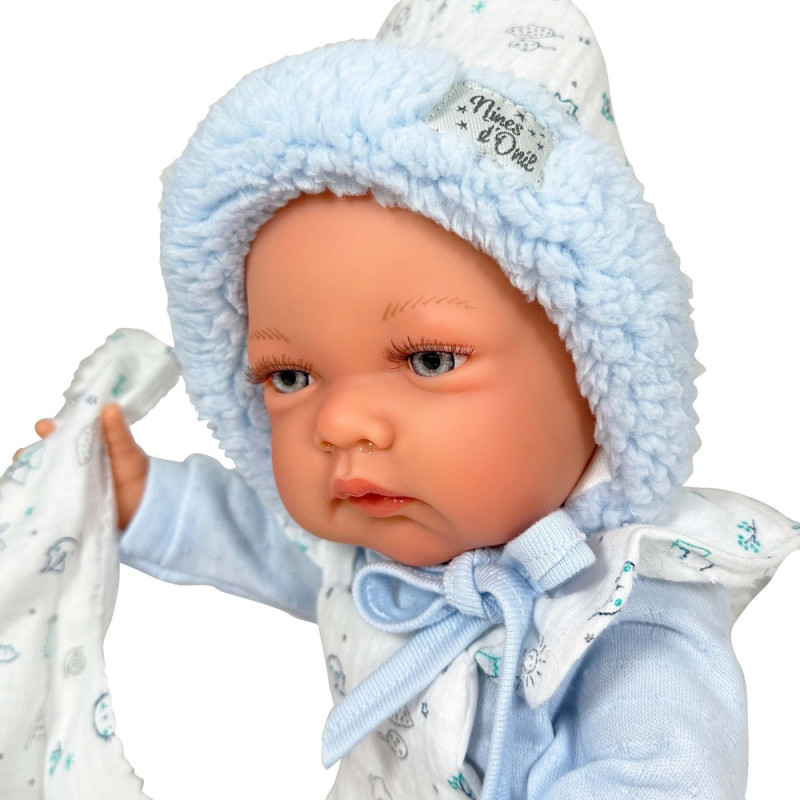 Испанская Кукла Реборн Винил Силиконовый Новорожденный Пупс Мальчик 3D Роспись 45 см Nines d'Onil Reborn 45 см