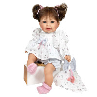 Испанская Функциональная Кукла Nines d'Onil 40 см Интерактивная Виниловая Девочка с Темными Волосами в Сумке