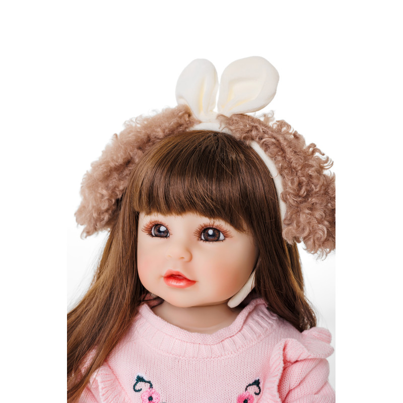 Силиконовая Коллекционная Кукла Реборн Reborn Девочка Лейла Полностью Анатомическая ( Виниловая Кукла ) Высота 55 см