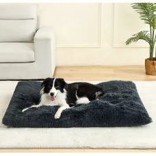 Мягкая Большая Лежанка Для Собак и Кошек 80 см Пушистый Теплый Лежак Кровать Для Домашних Животных Графит