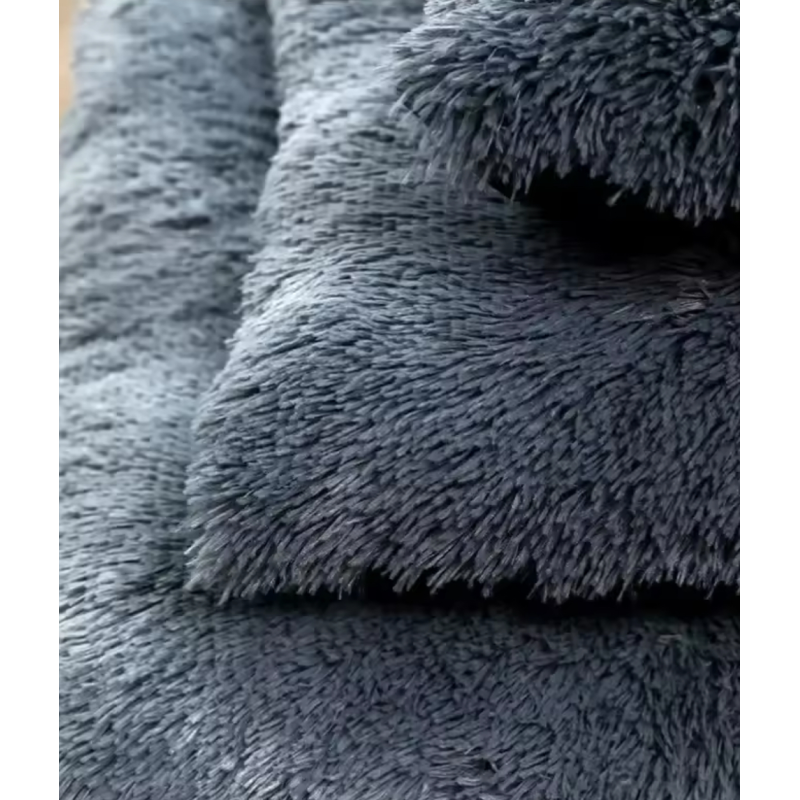 Мягкая Большая Лежанка Для Собак и Кошек 80 см Пушистый Теплый Лежак Кровать Для Домашних Животных Графит