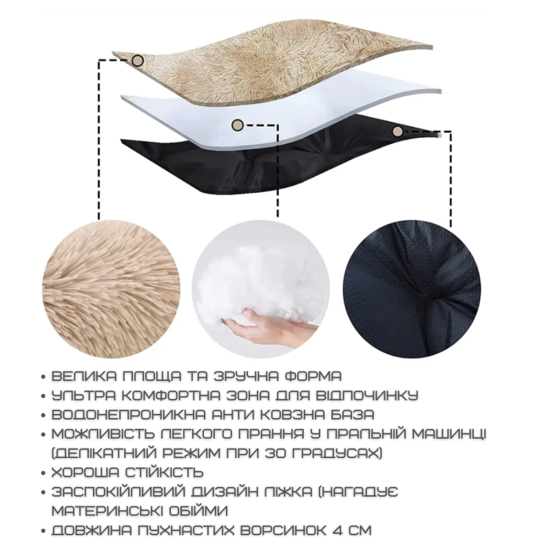 Большая Лежанка Для Крупных Собак Мягкий Тёплый Лежак Кровать Для Домашних Животных 110*75 см