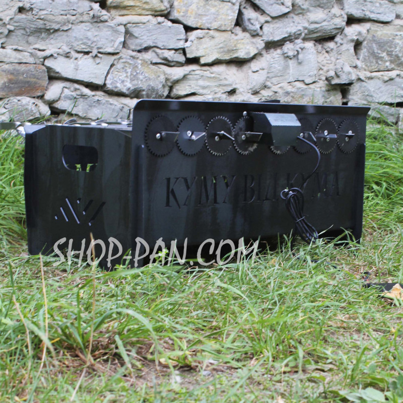 Мангал со встроенной шашлычницей и мотором на 8 шампуров 3 мм