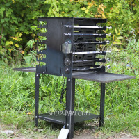 Вертикальний еко мангал SHOP-PAN з вбудованою шашличницею та мотором на ніжках