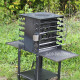 Вертикальный эко мангал SHOP-PAN со встроенной шашлычницей и мотором на ножках
