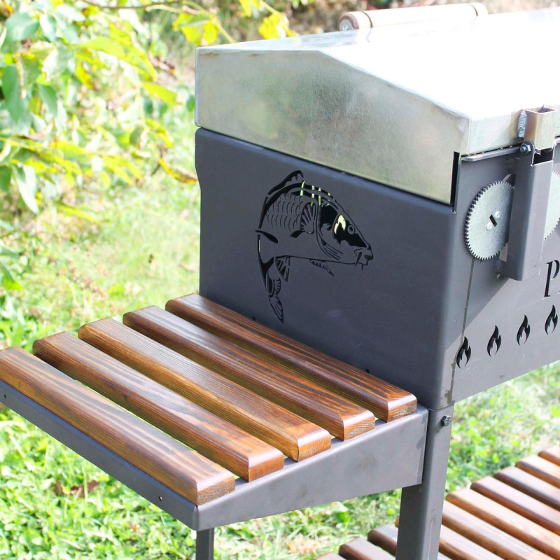 Автоматический мангал Люкс на 10 шампуров с крышкой из нержавейки