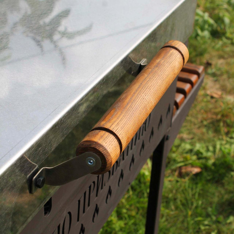 Автоматический мангал Люкс на 10 шампуров с крышкой из нержавейки