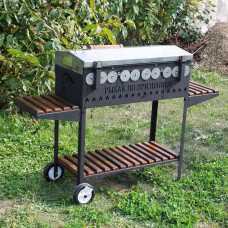 Автоматический мангал Люкс на 10 шампуров с крышкой из нержавейки