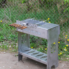 Мангальный комплекс: Мангал разборный из нержавейки со встроенной шашлычницей + Сковорода + Шампура