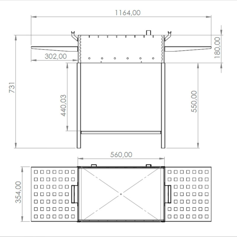 Мангал разборный Степь, с крышкой из нержавейки на 8 шампуров