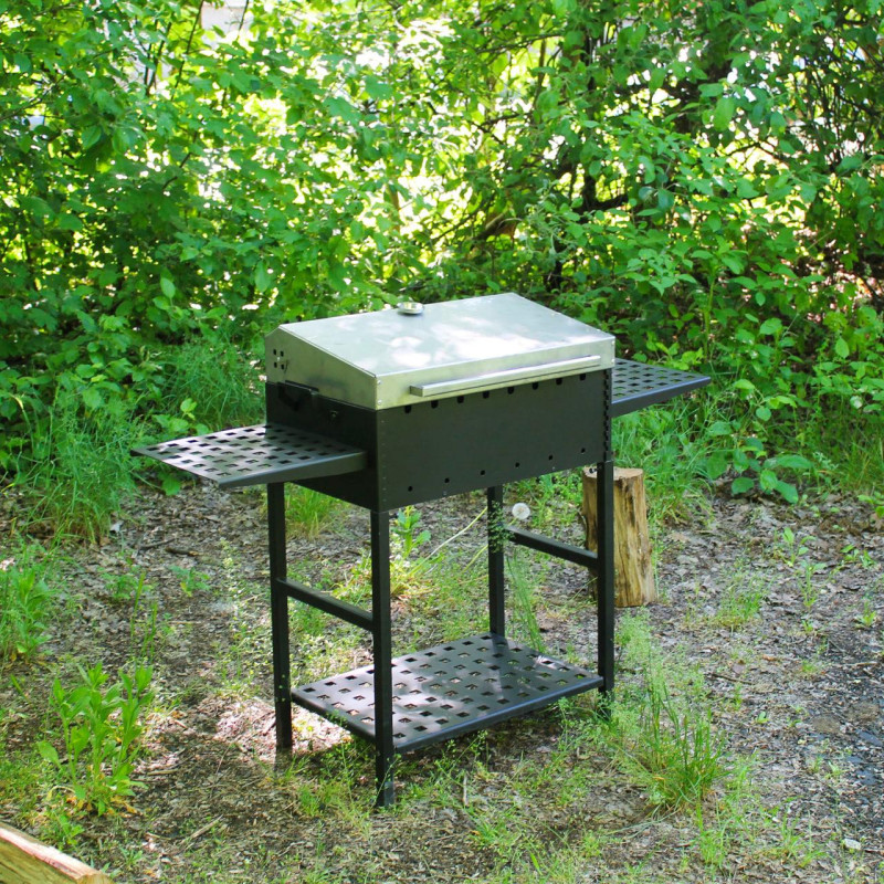 Мангал разборный Степь, с крышкой из нержавейки на 8 шампуров