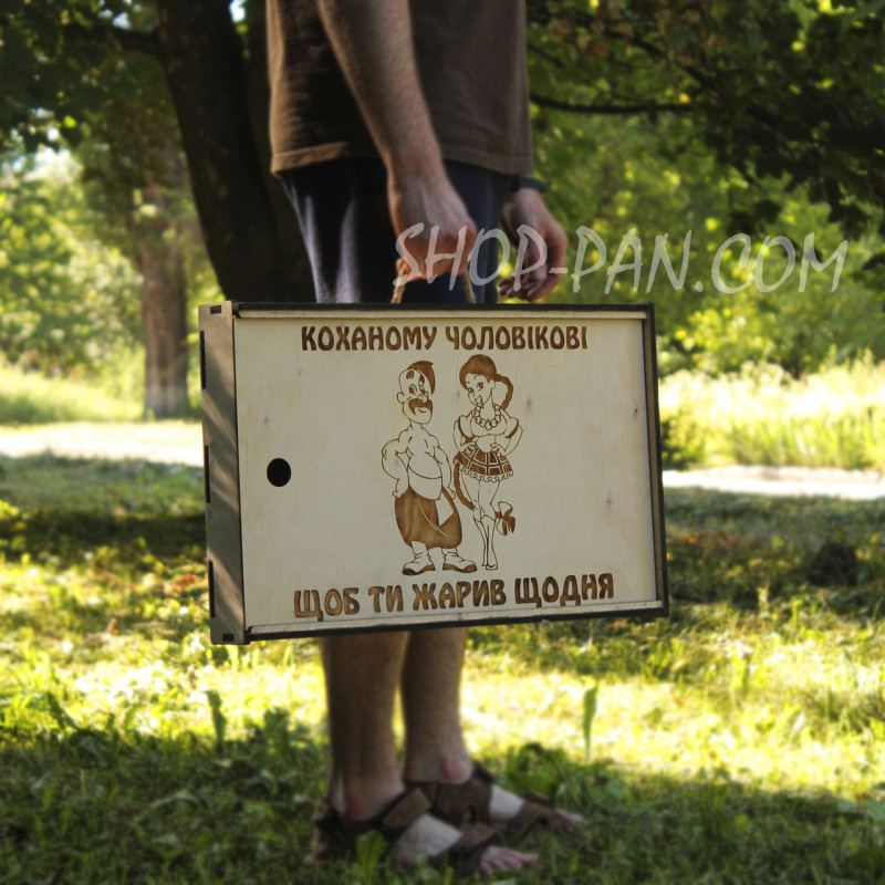 Мангал разборный на 8 шт из нержавейки с индивидуальной гравировкой