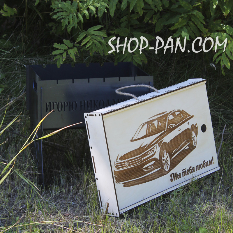 Мангал разборный крашенный на 6 шампуров с индивидуальной надписью