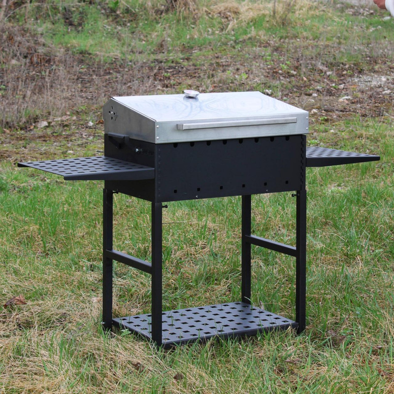 Авто Мангал разборной Степь, с крышкой на 8 шампуров и мотором АКБ