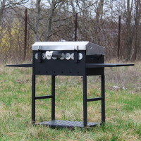 Авто Мангал разборной Степь, с крышкой на 8 шампуров и мотором АКБ