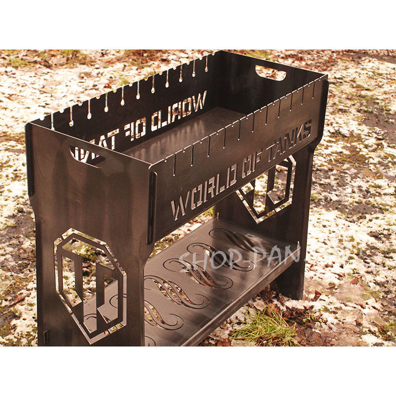 Мангал на 8 шт разборный высокий с индивидуальной гравировкой - в подарок