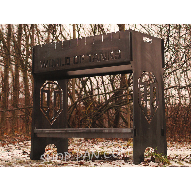 Мангал на 8 шт разборный высокий с индивидуальной гравировкой - в подарок