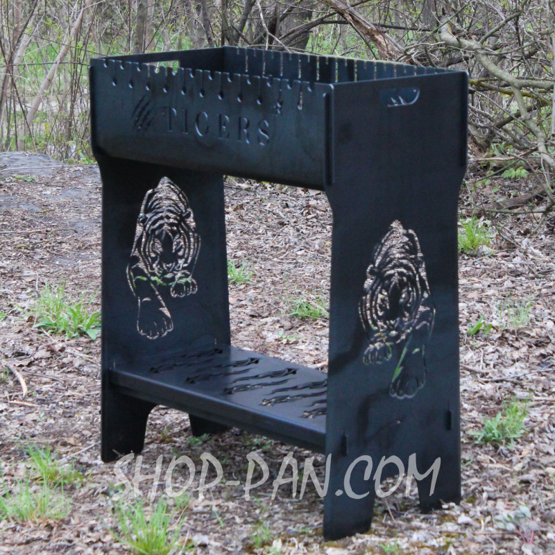 Мангал на 8 шт разборный высокий с индивидуальной гравировкой - в подарок