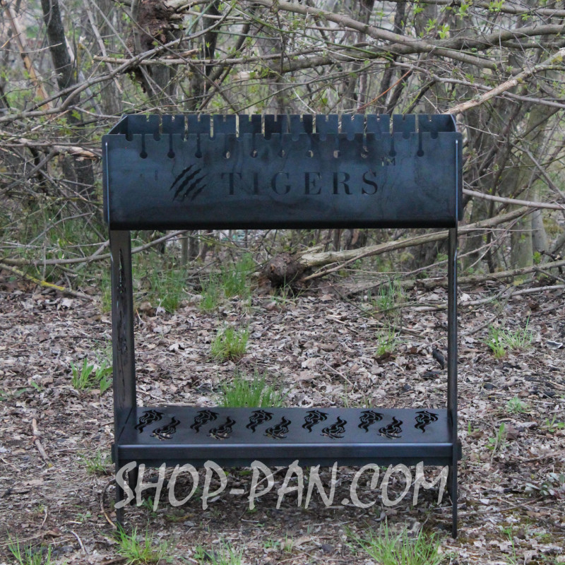 Мангал на 8 шт разборный высокий с индивидуальной гравировкой - в подарок