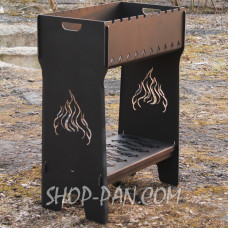 Мангал на 8 шт разборный высокий с индивидуальной гравировкой - в подарок