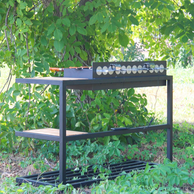 Автомангал Loft со столиком и съемной жаровней на 12 шампуров