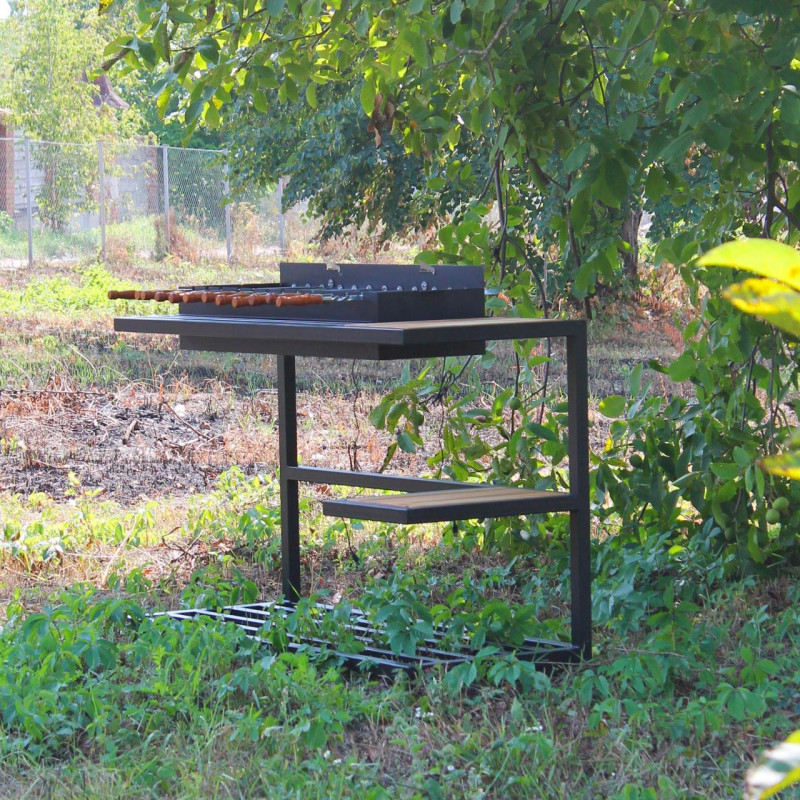 Автомангал Loft со столиком и съемной жаровней на 12 шампуров