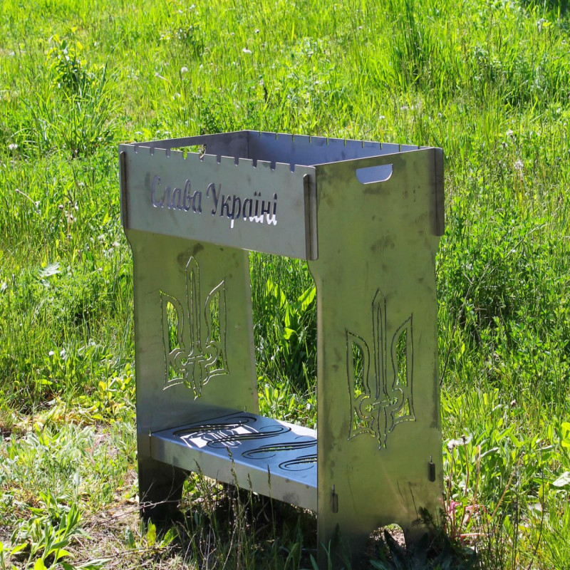 Мангал разборный высокий из нержавейки на 10 шампуров