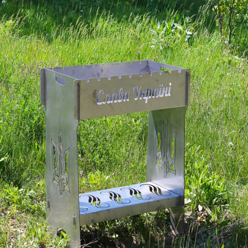 Мангал разборный высокий из нержавейки на 10 шампуров