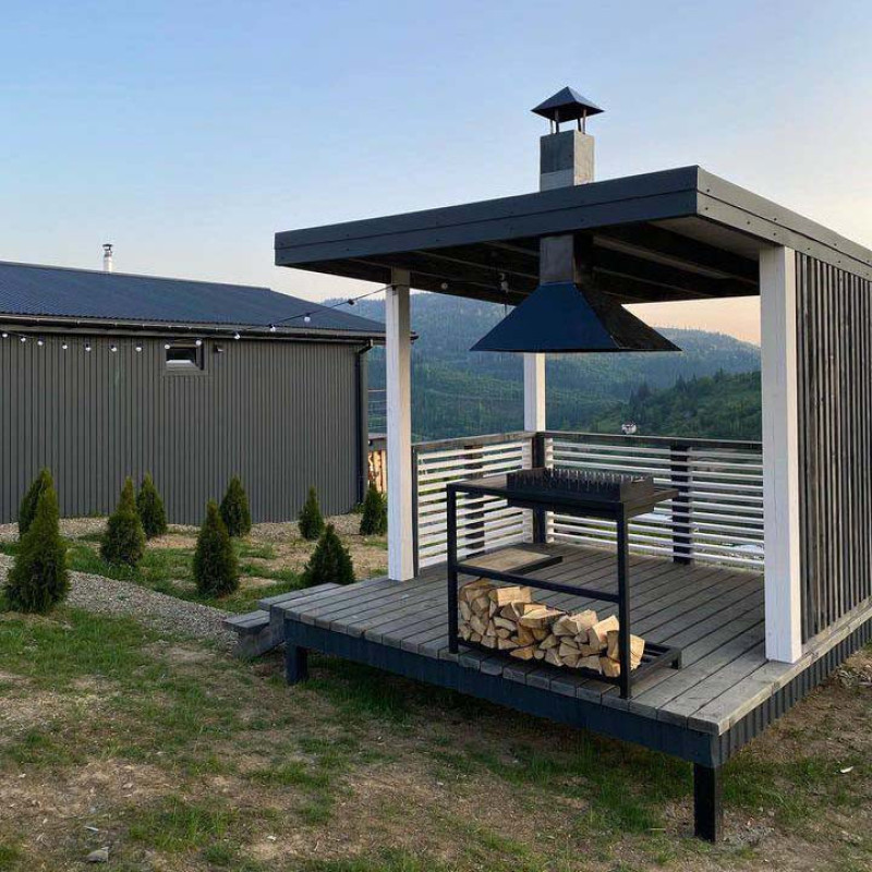 Мангал Loft со столиком и съемной жаровней на 12 шампуров