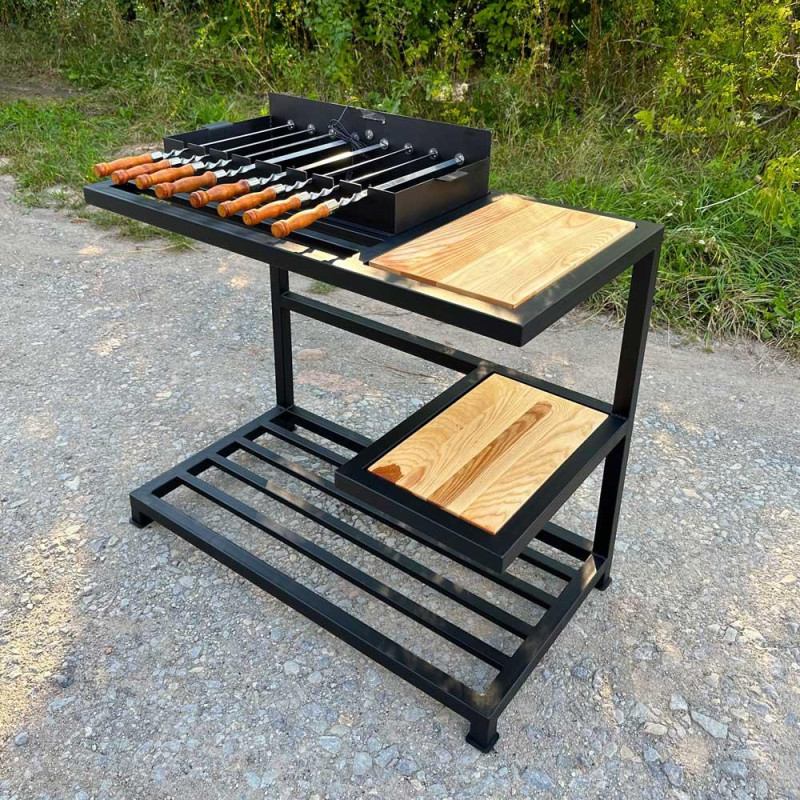 Автомангал Loft со столиком и съемной жаровней на 8 шампуров