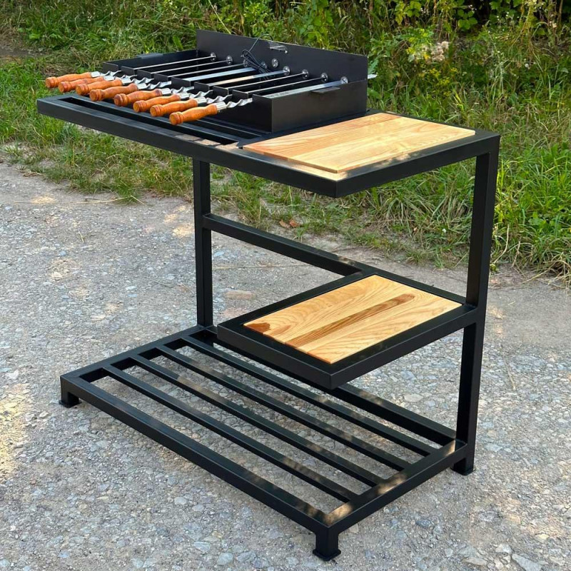 Автомангал Loft со столиком и съемной жаровней на 8 шампуров