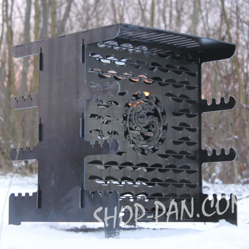 Мангал вертикальный разборный с индивидуальной гравировкой - в подарок