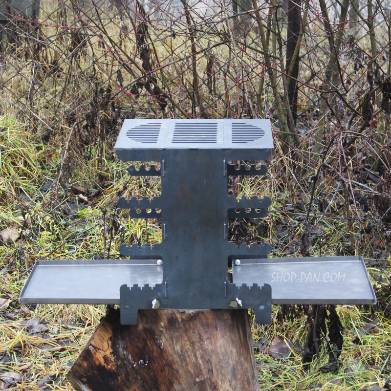 Мангал с раскладным поддоном вертикальный разборный эко мангал