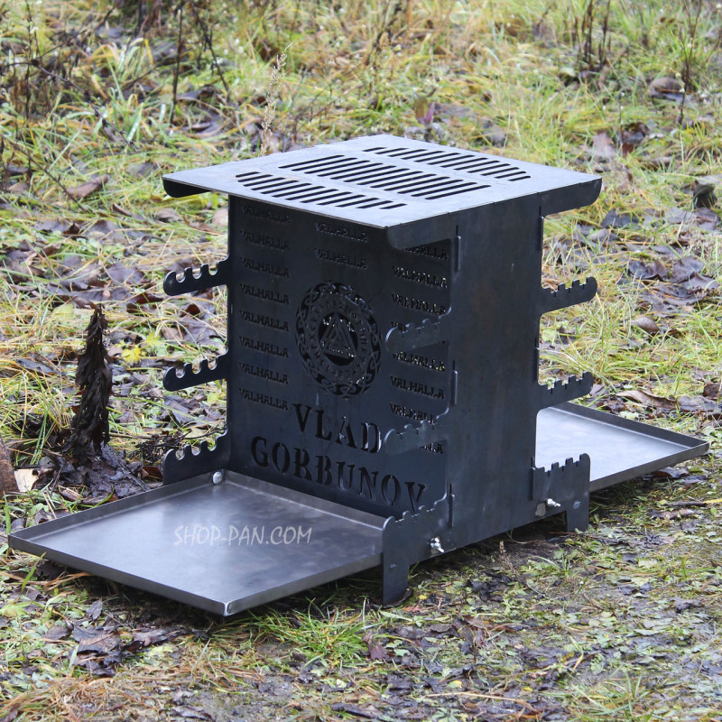 Мангал с раскладным поддоном вертикальный разборный эко мангал