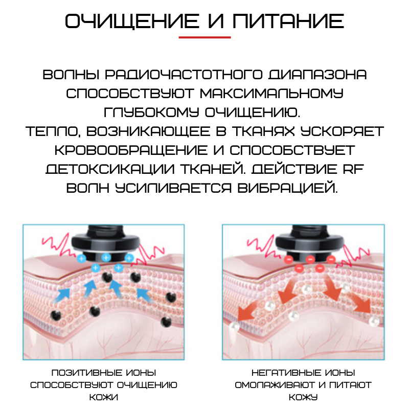 Массажер Микротоковый Для Лица с Функцией RF + EMS + LED и Холодные Компрессы Аппарат Микротоки Для Лифтинга и Подтяжки Кожи