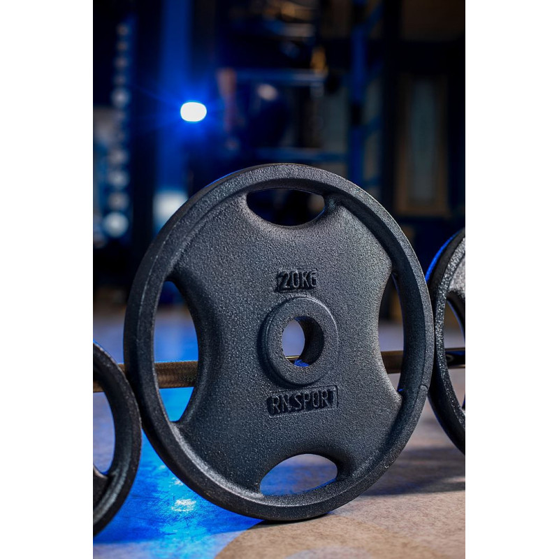 Блин RN-Sport 20 кг Ø51 мм для штанги с Quatro хватом. Черный