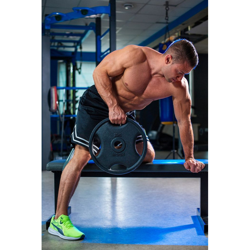 Блин RN-Sport 20 кг Ø51 мм для штанги с Quatro хватом. Черный