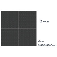 Комплект защитного покрытия из литой резины под скамью, штангу, гантели, 1х1 м