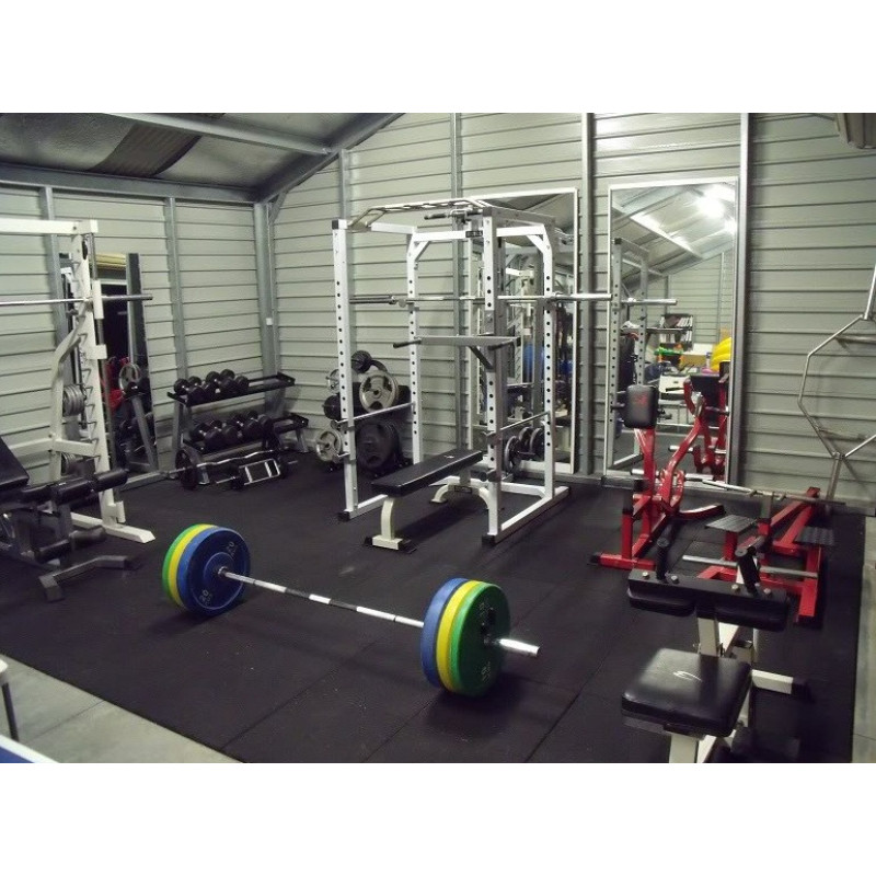 Комплект защитного покрытия из литой резины под скамью, штангу, гантели, 1х1 м