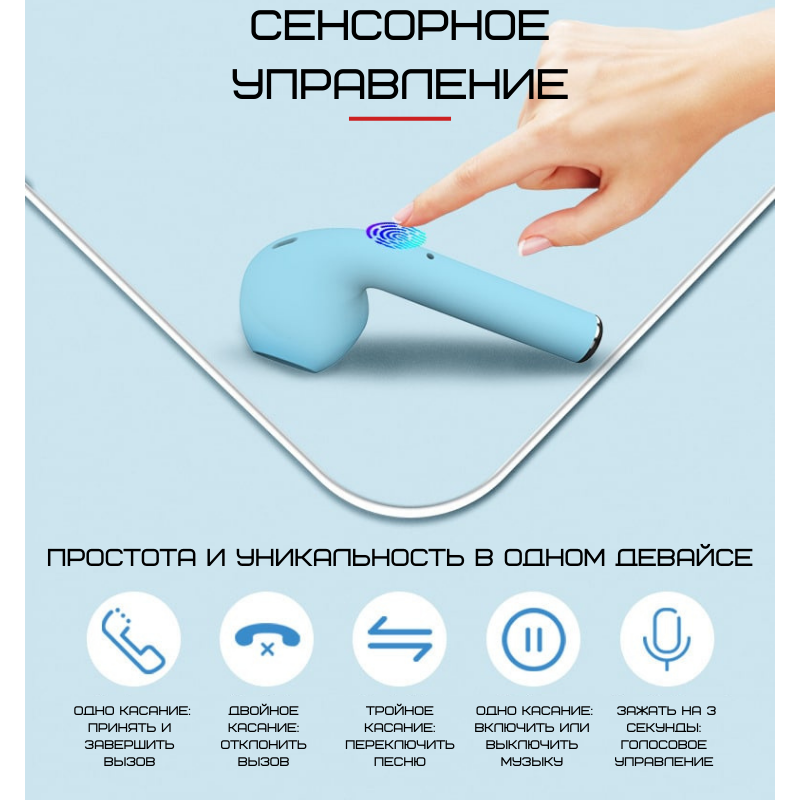 Bluetooth Наушники Вкладыши Беспроводные Со Встроенным Чипом JL D8 Inpods 12 Белые