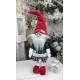 Іграшка м'яка новорічна Скандинавський Гном 65см зелено-червоний